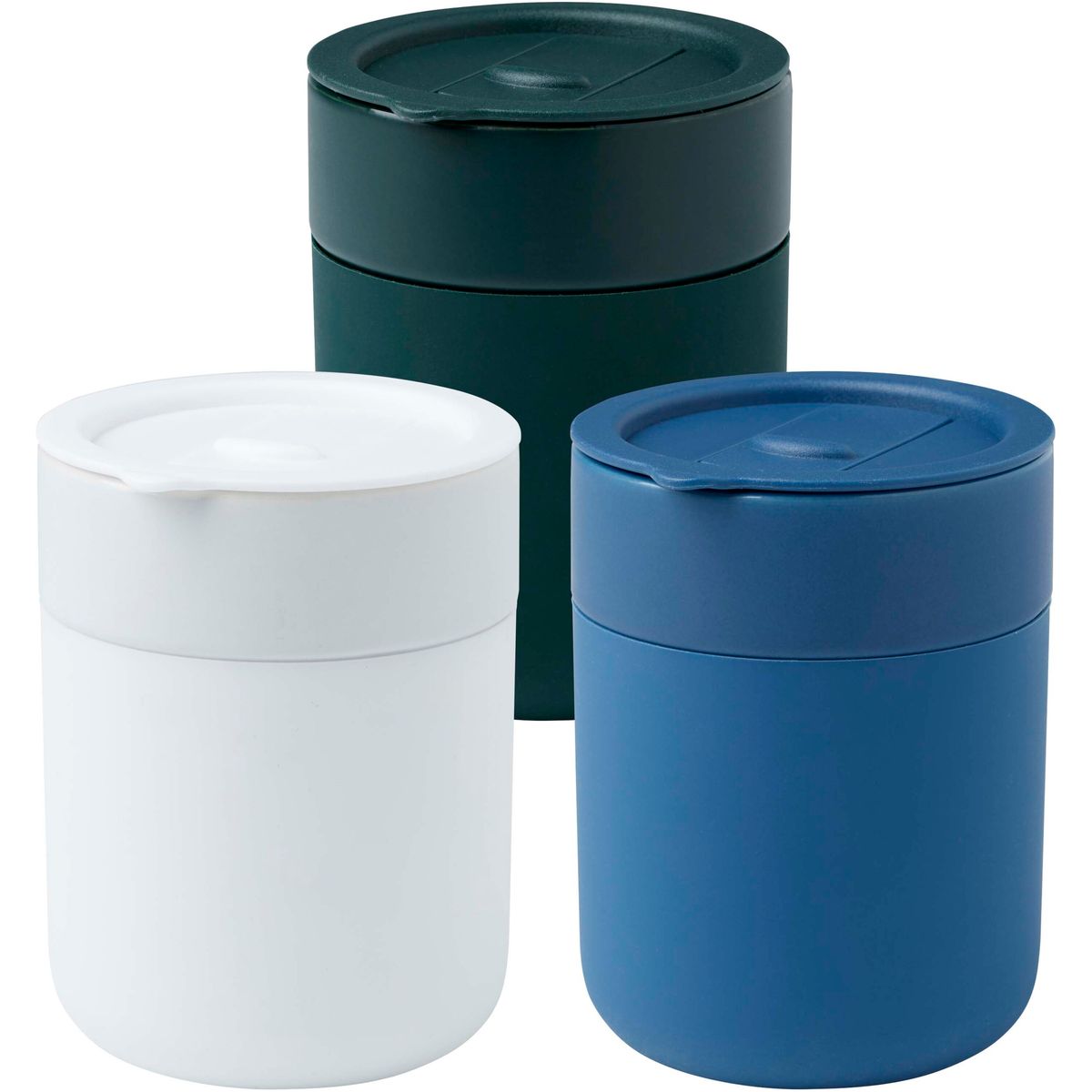 Keramische koffiebekers to go 330 ml met siliconen omhulsel