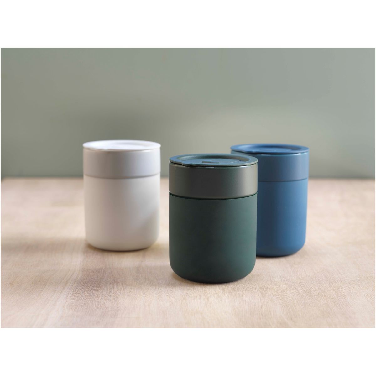 Keramische koffiebekers to go 330 ml met siliconen omhulsel