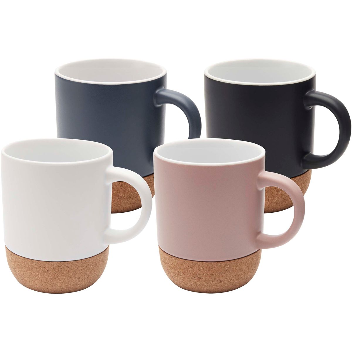 Keramische mokken 300 ml met kurkdetail en matte afwerking