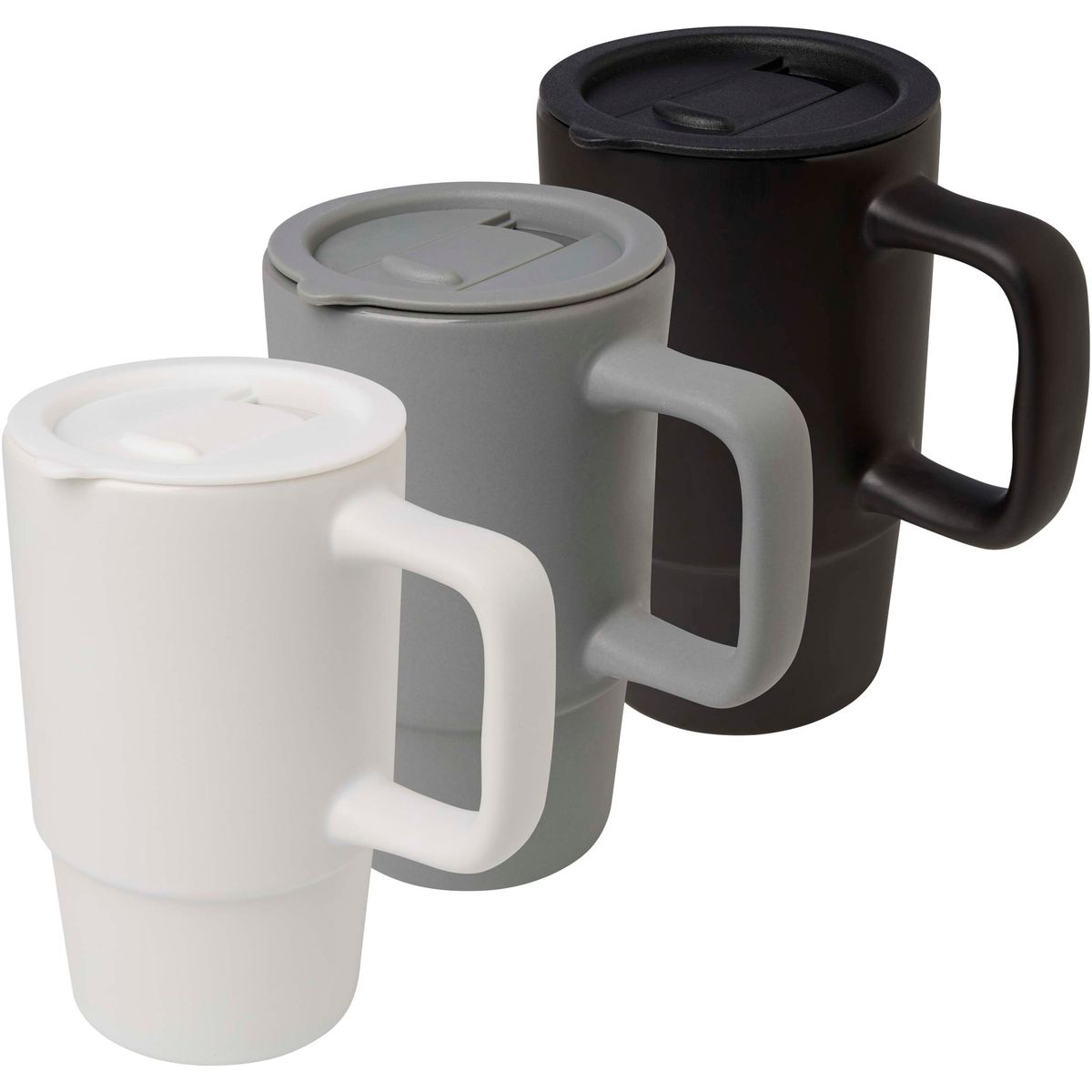 Keramische mokken 450 ml met morsbestendig kunststof deksel