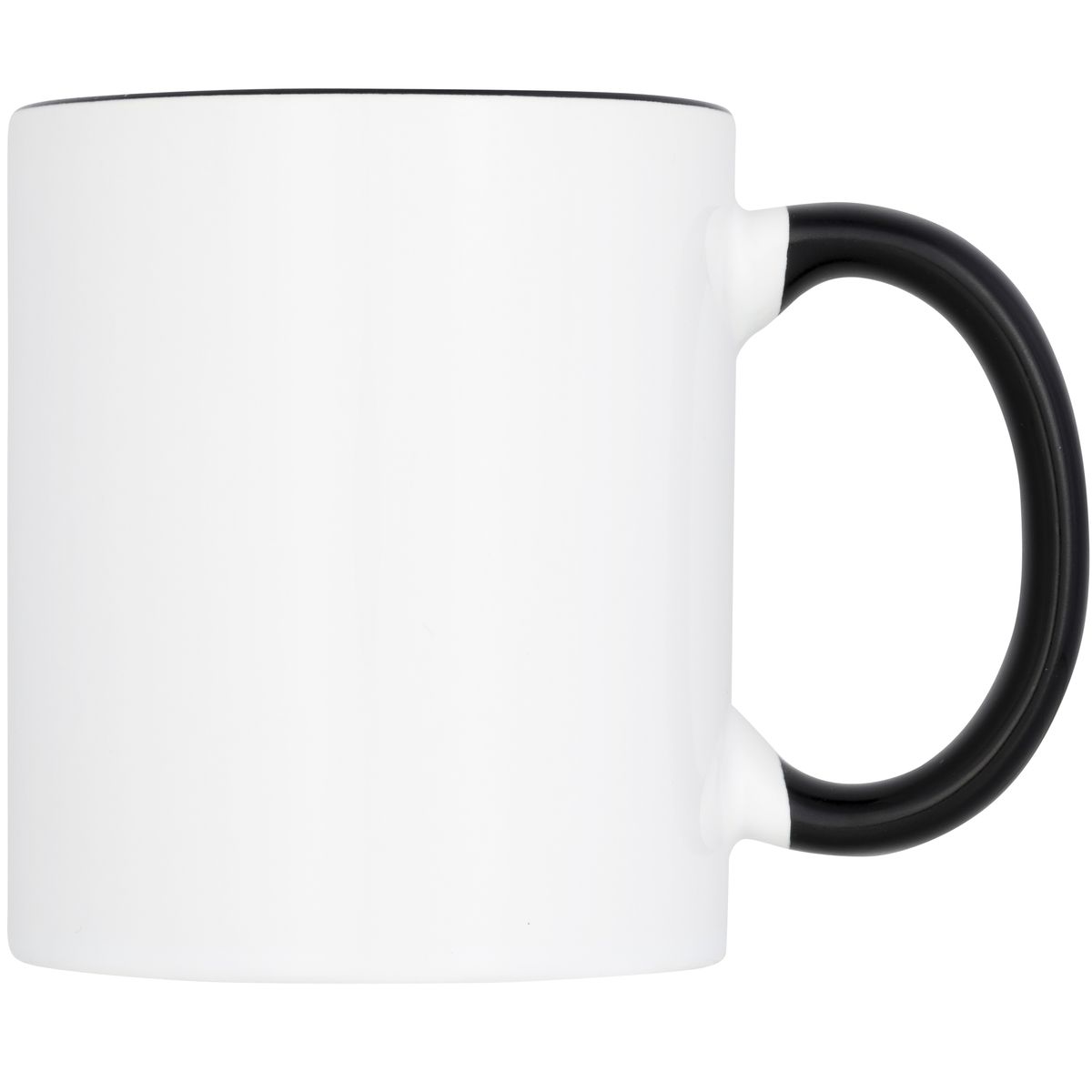 Keramische sublimatiemokken 330 ml met gekleurde binnenkant en oor