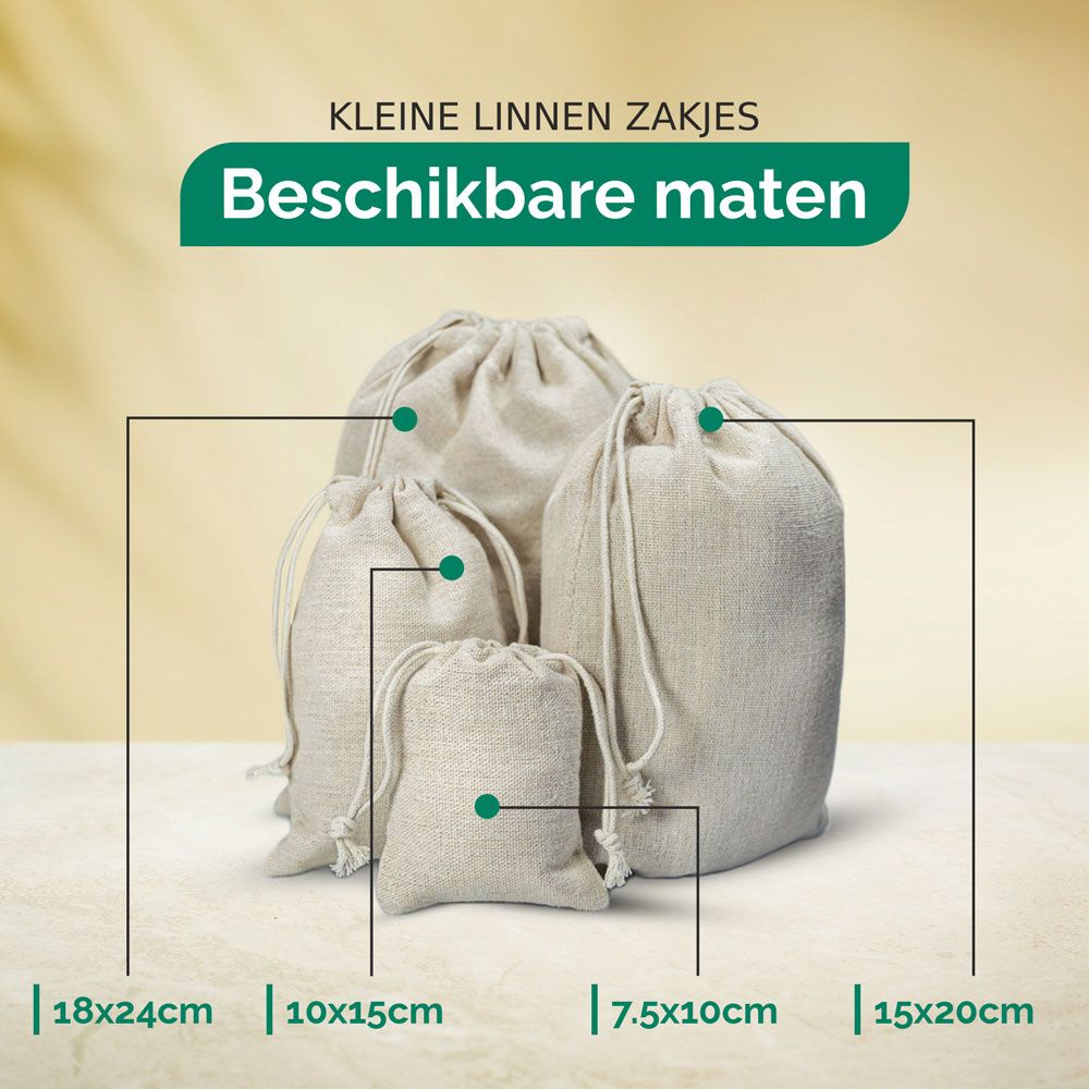 Linnen zakjes Diversen Maten OP = OP