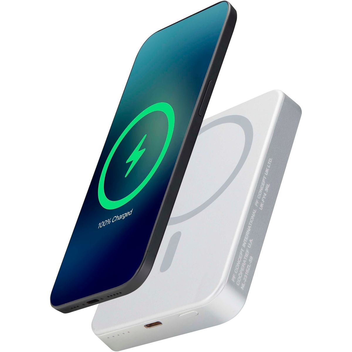 Magnetische powerbanks 10.000 mAh van gerecycled aluminium