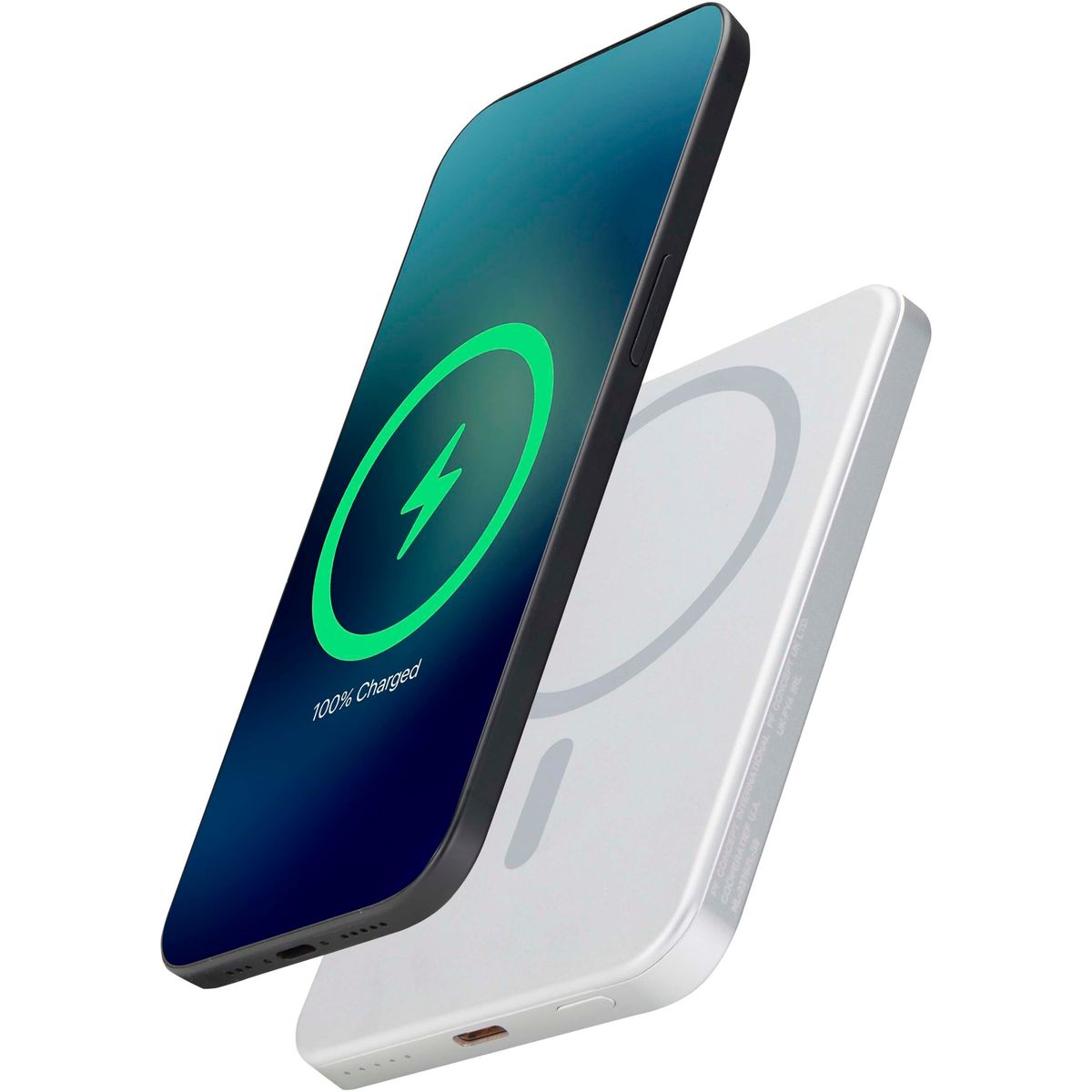 Magnetische powerbanks 5000 mAh van gerecycled aluminium