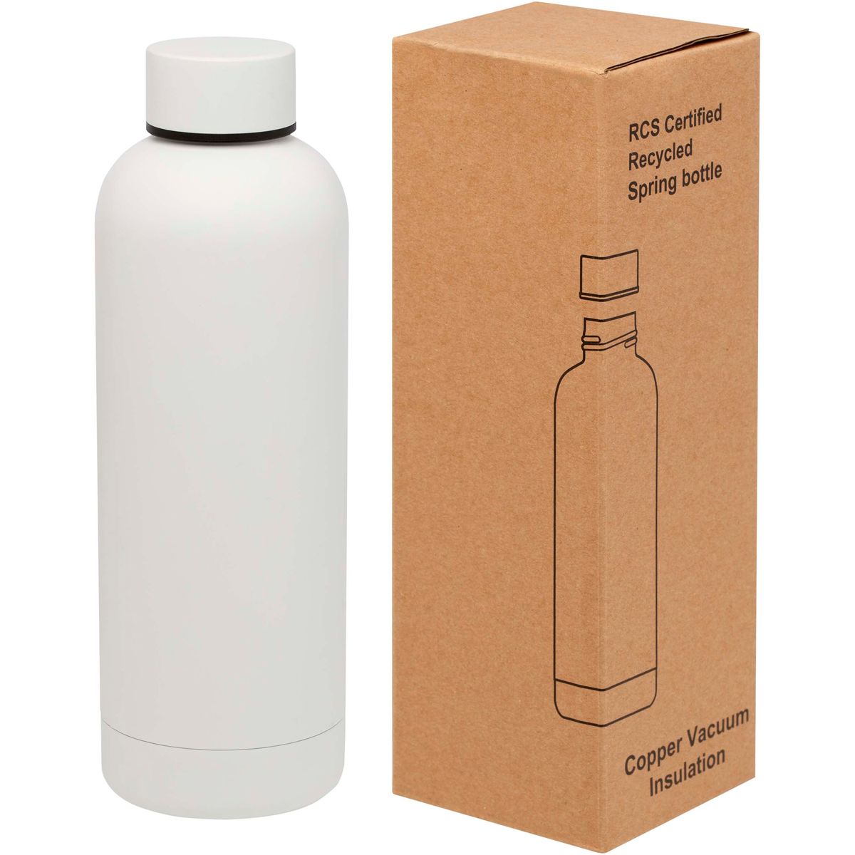 Matte gerecyclede RVS-thermosflessen 500 ml met koper-vacuümisolatie