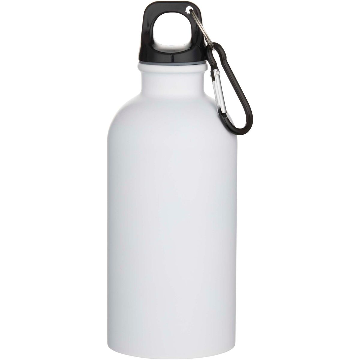 Matte gerecyclede RVS-waterflessen 400 ml met karabijnhaak