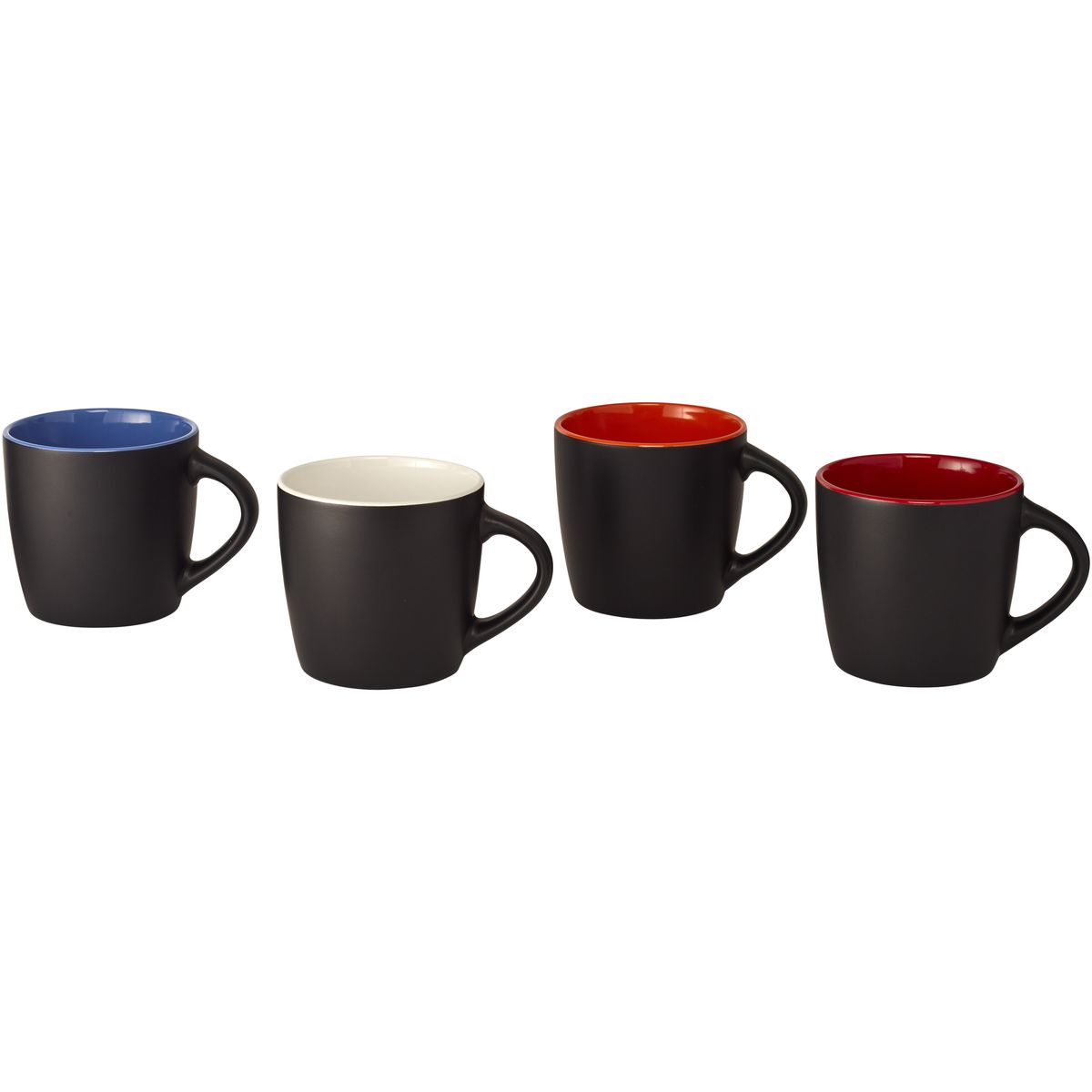 Matte keramische mokken 320 ml met gekleurde binnenkant