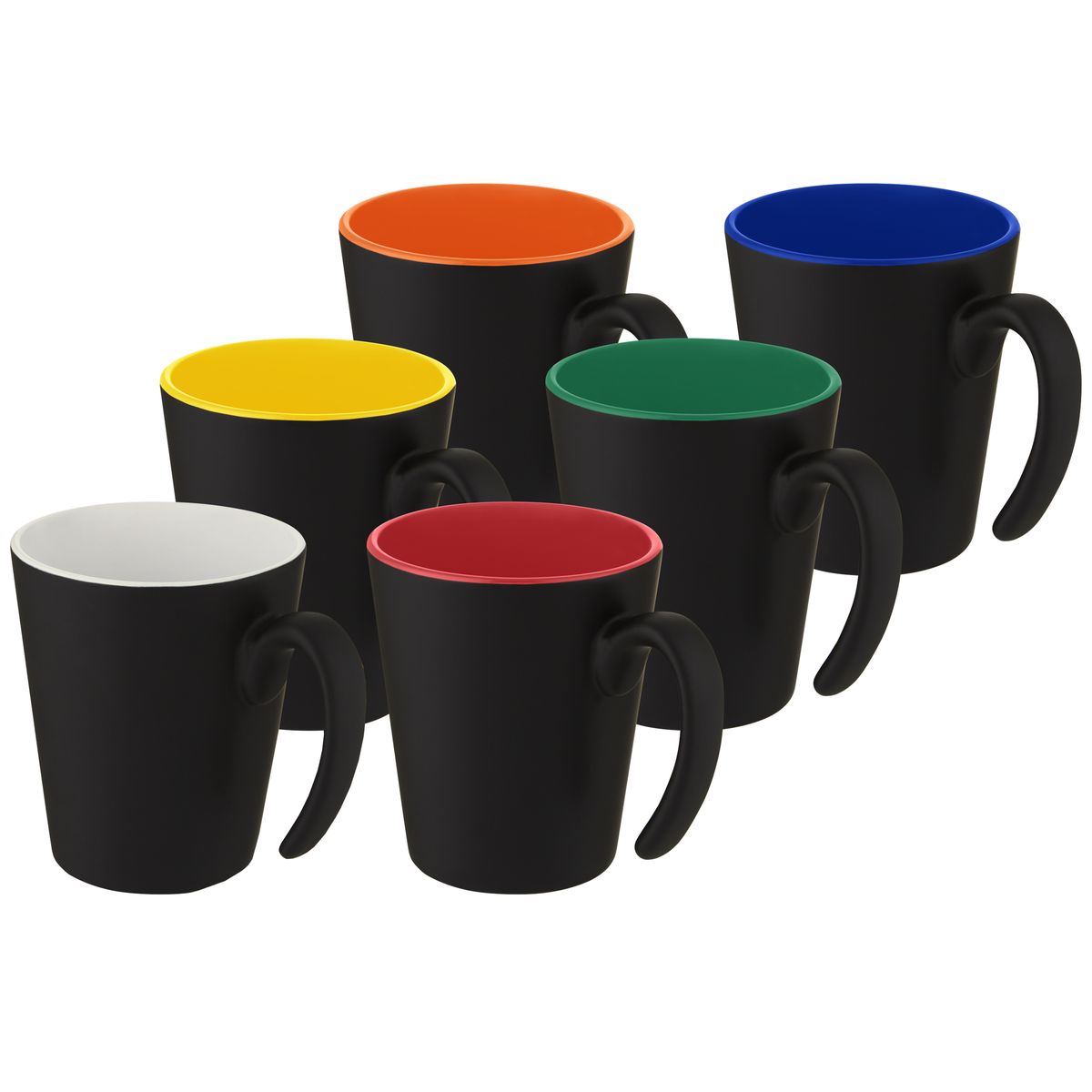 Matte keramische mokken 360 ml met glanzende binnenkant