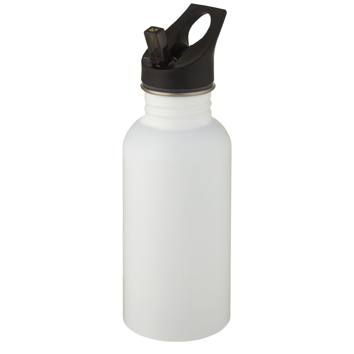 Matte RVS-drinkflessen 500 ml met handgreep en rietje