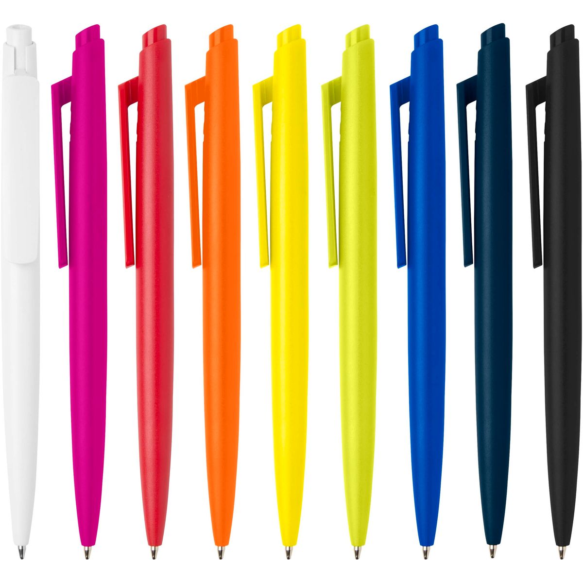 Minimalistische gerecyclede balpennen, blauwe inkt