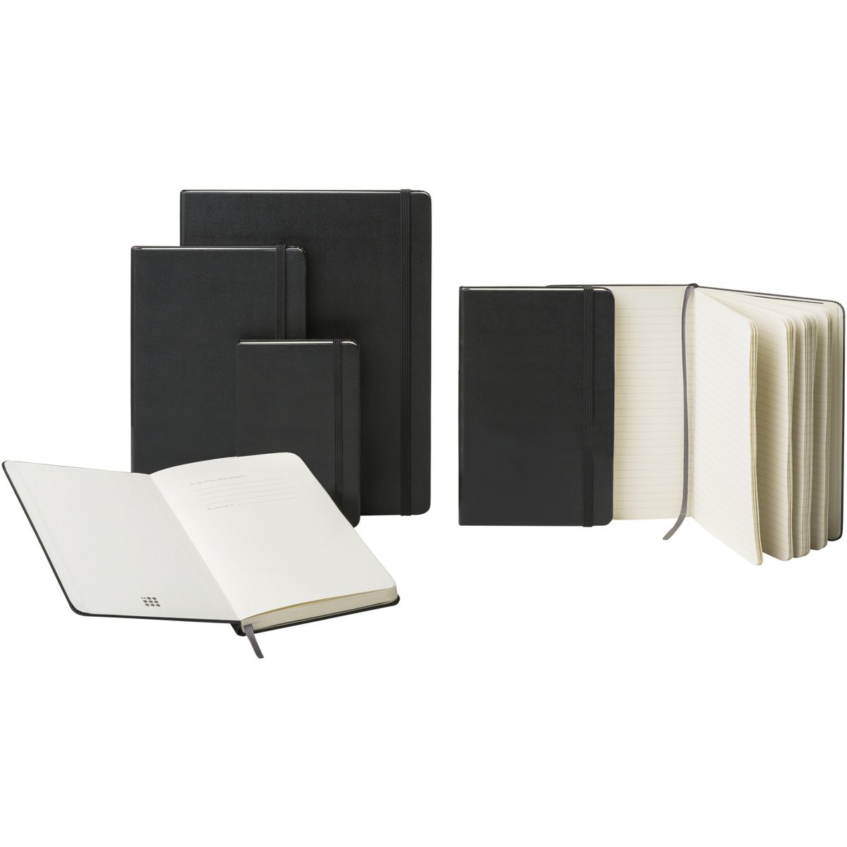 Moleskine gelinieerde notitieboeken met harde kaft, 11,5 x 18 cm