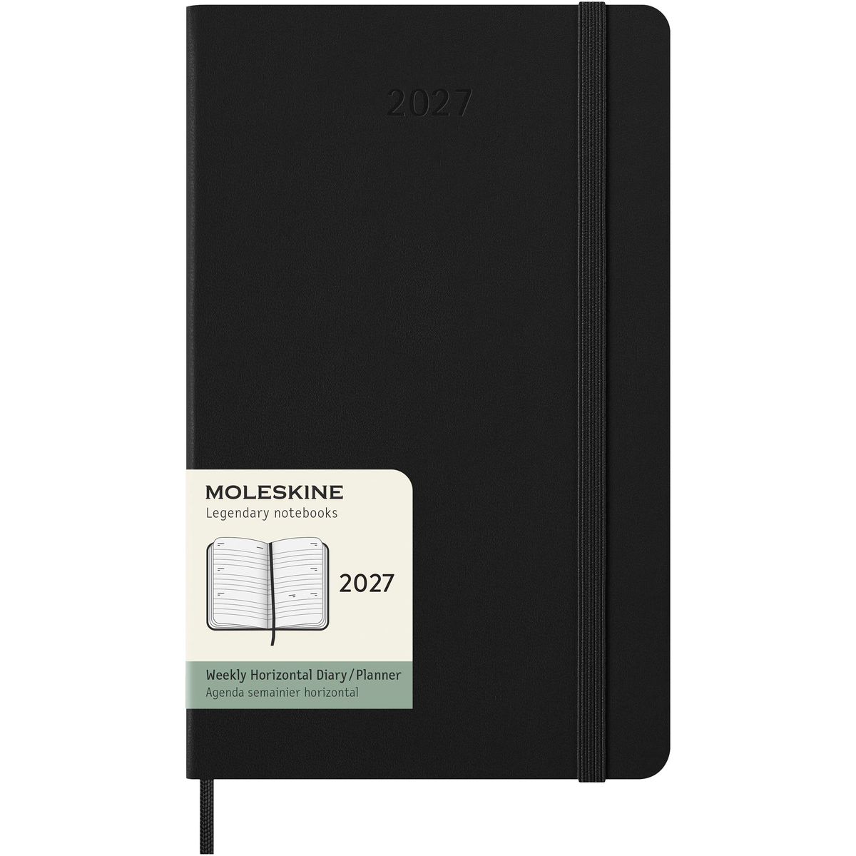 Moleskine weekagenda's 12 maanden, horizontaal, harde kaft, 13 x 21 cm