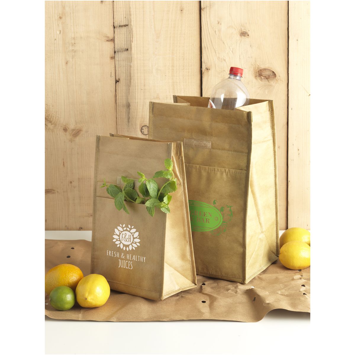 Non-woven koeltassen met rolsluiting