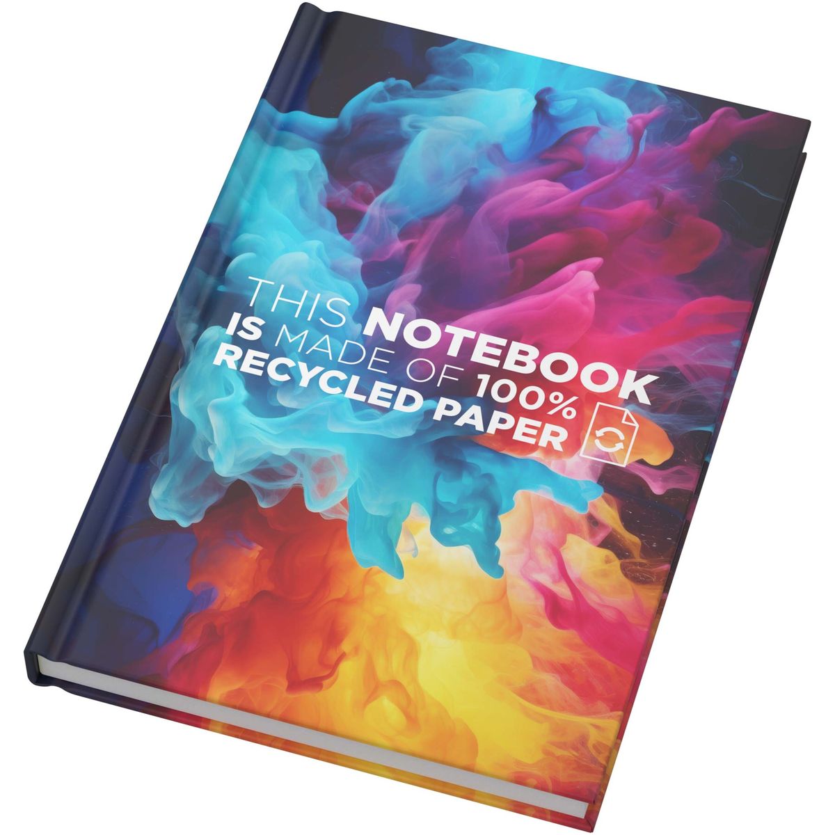 Notitieboeken met gerecyclede matte harde kaft, 100 vellen, 14 x 21 cm