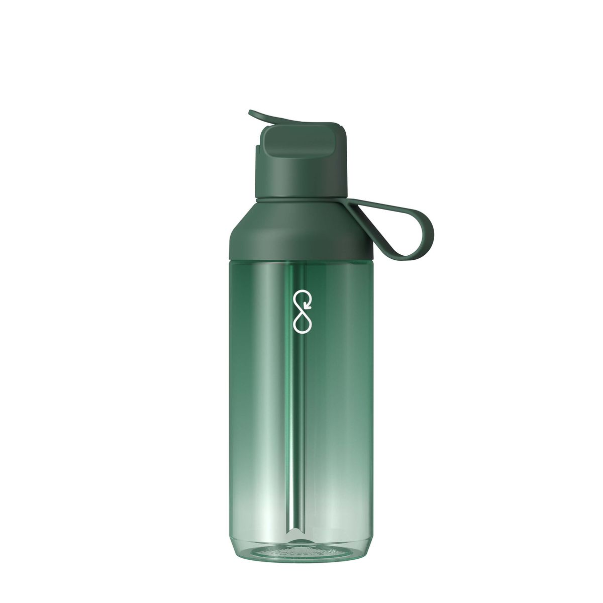 Ocean Bottle transparante waterflessen 710 ml met rietjesdeksel