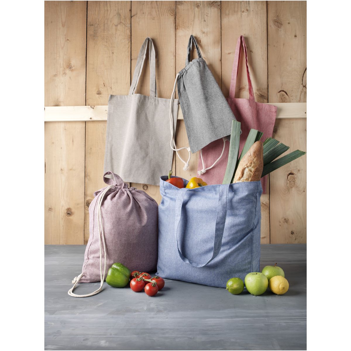 Opvouwbare gerecyclede draagtassen 210 g/m², 7 liter