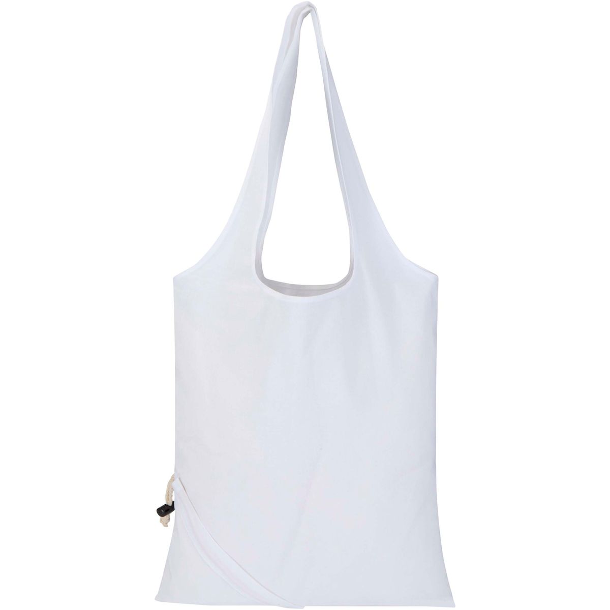 Opvouwbare gerecyclede draagtassen met trekkoord, 140 g/m², 7 liter