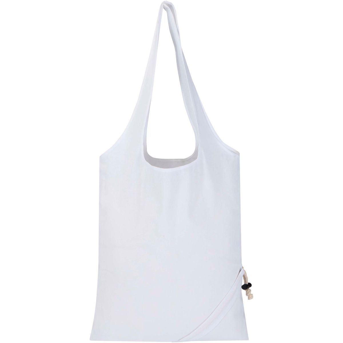 Opvouwbare gerecyclede draagtassen met trekkoord, 140 g/m², 7 liter