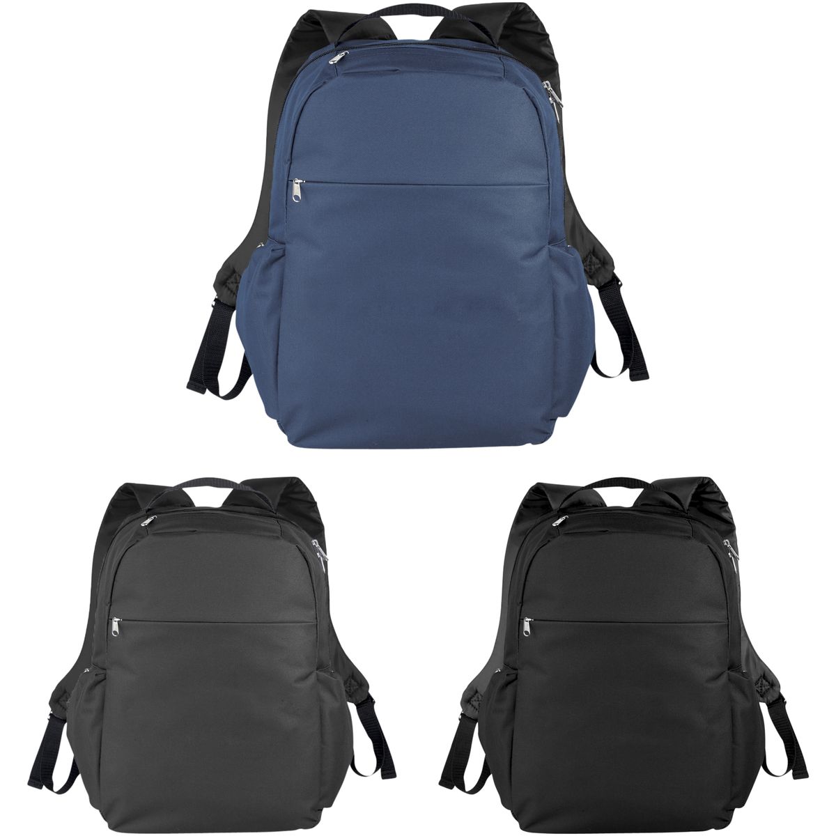 Polyester laptoprugzakken 15 inch met dubbel hoofdvak, 15 liter