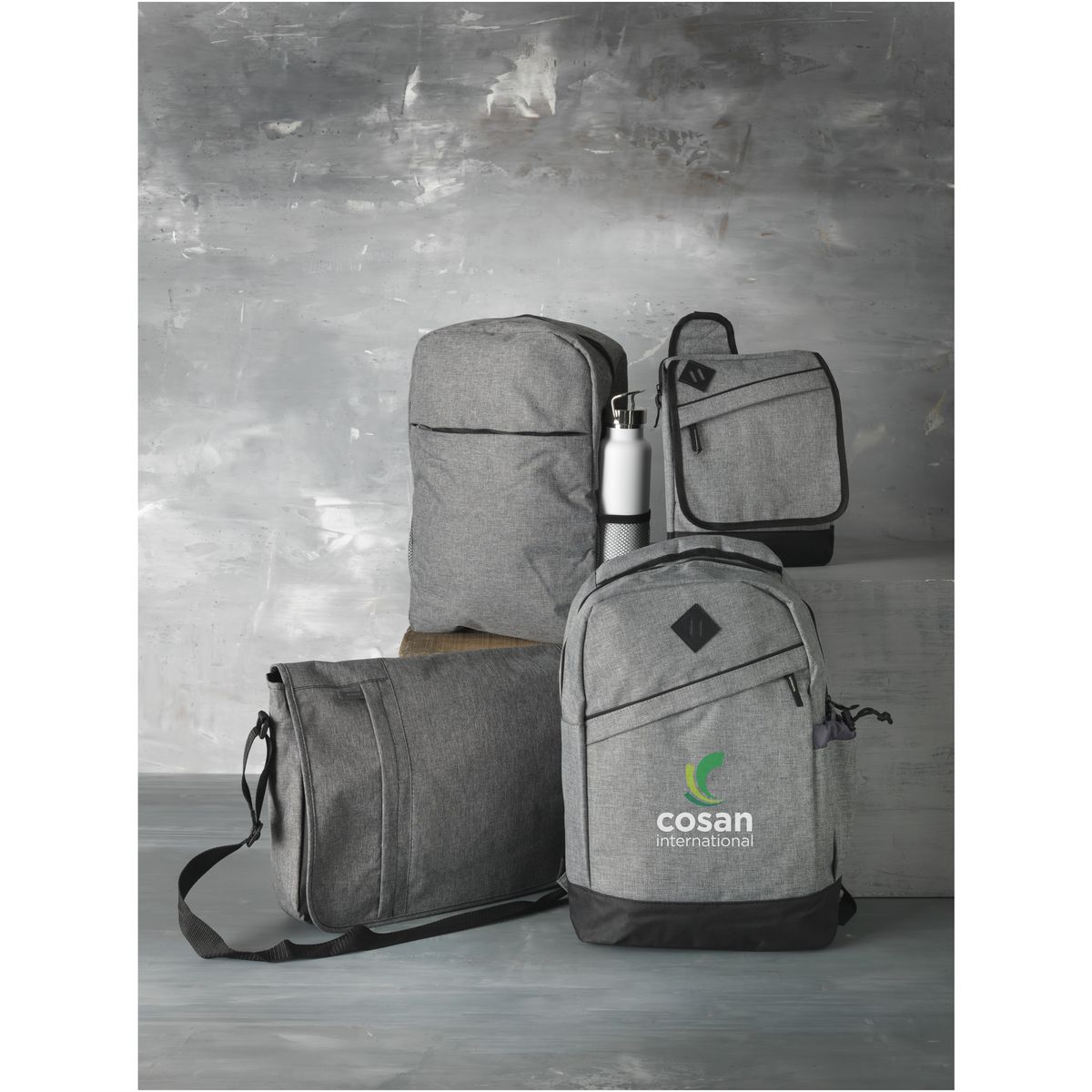 Polyester laptoprugzakken 15 inch met flesvak, 18 liter