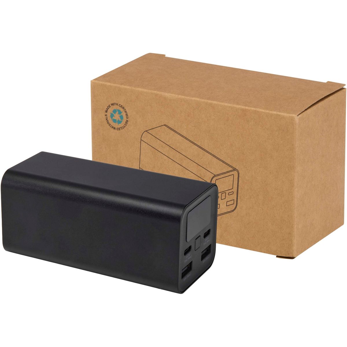 Powerbanks voor laptops 20.000 mAh, 70 W, van gerecycled aluminium