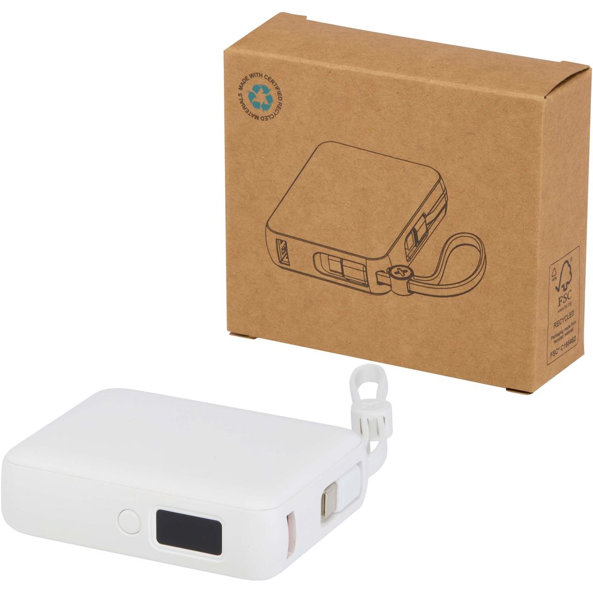 Powerbanks voor tablets 10.000 mAh, 35 W, met ingebouwde kabels