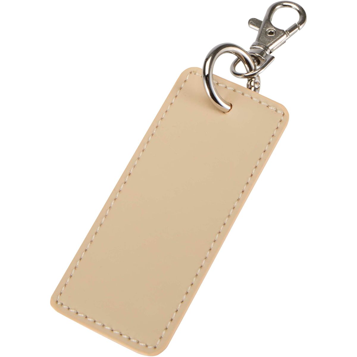 Rechthoekige bedelsleutelhangers van gerecycled kunstleer, 9,5 x 4 cm