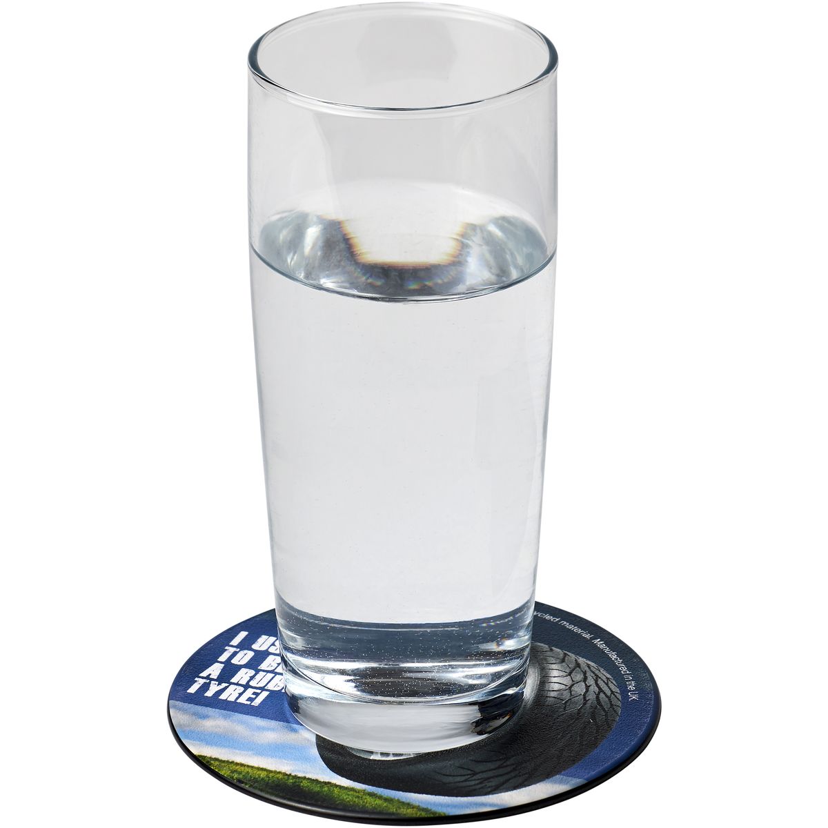 Ronde onderzetters met bandenmateriaal