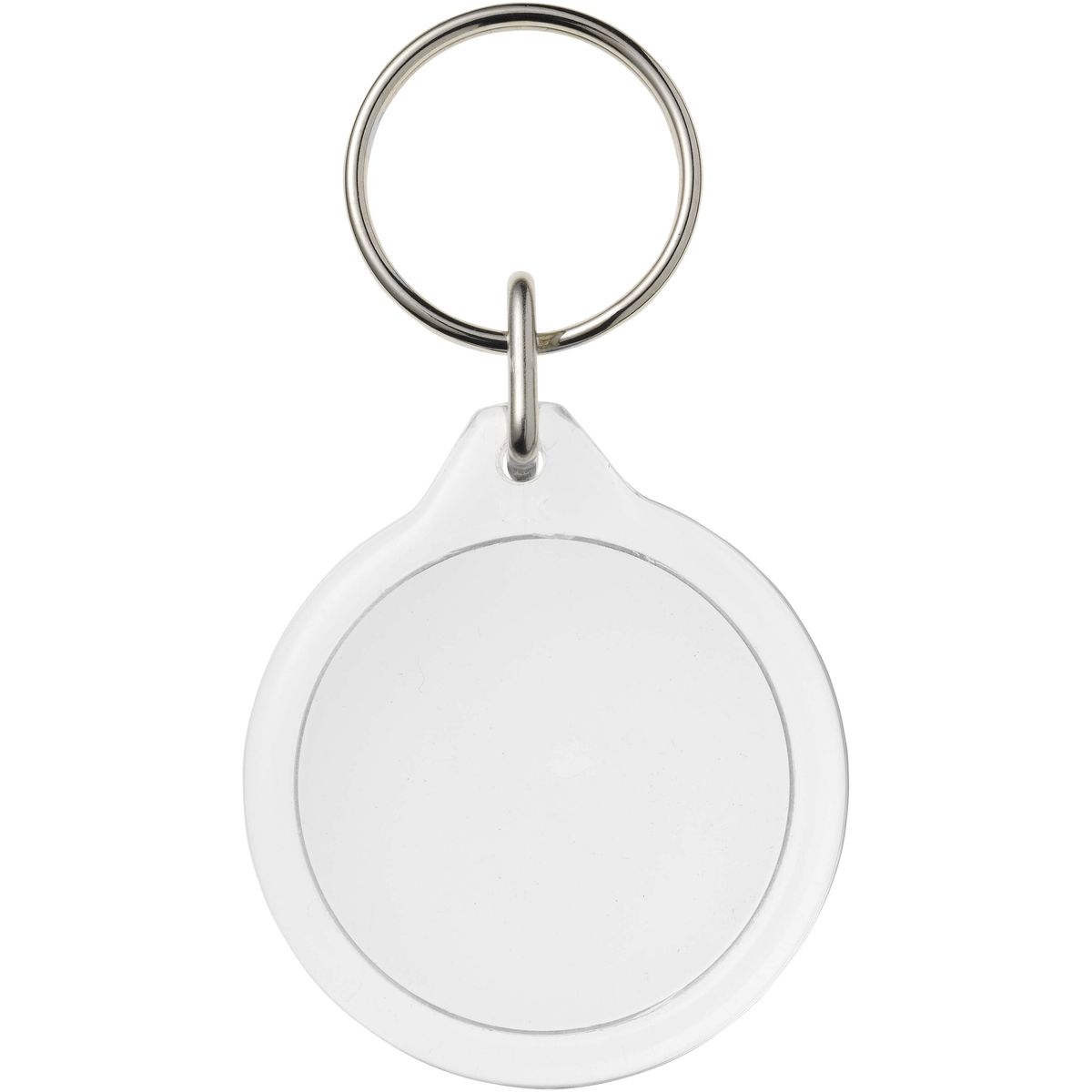 Ronde transparante sleutelhangers met inzetstuk Ø 3,3 cm