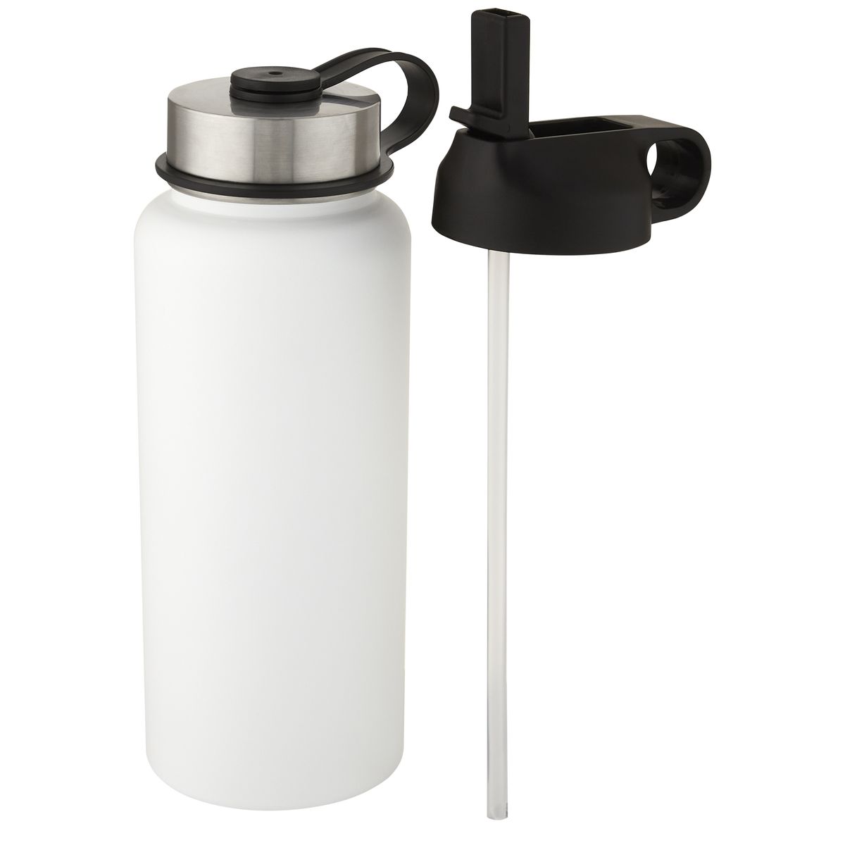 RVS-thermosflessen 1 liter met koper-vacuümisolatie en 2 deksels