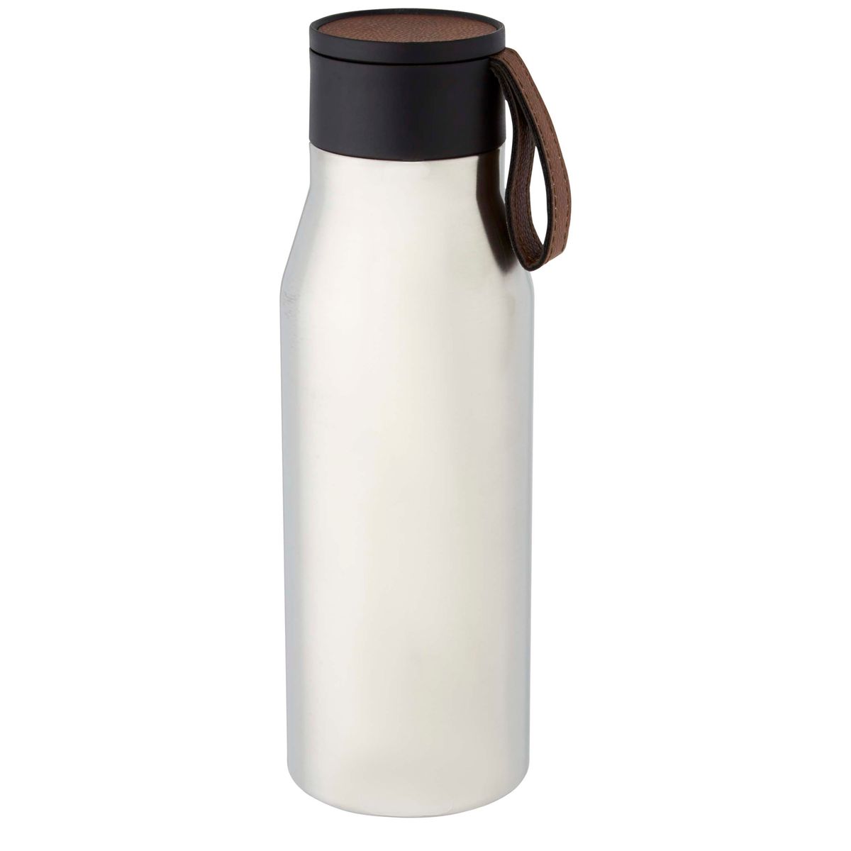 RVS-thermosflessen 500 ml met koper-vacuümisolatie en kunstleren band