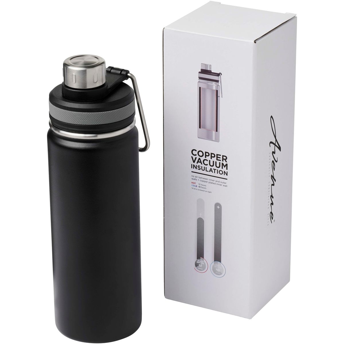 RVS-thermosflessen 590 ml met koper-vacuümisolatie en handvat