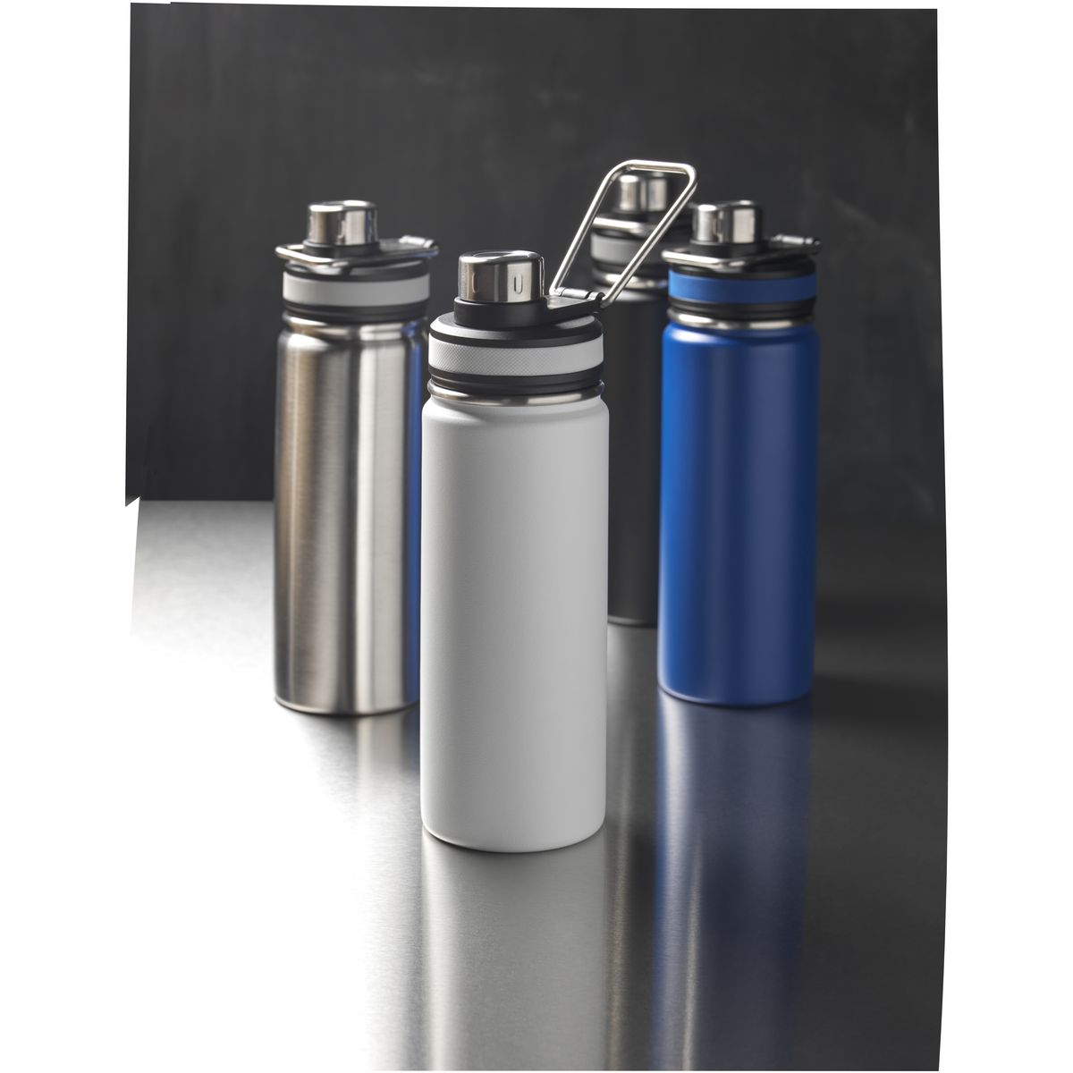RVS-thermosflessen 590 ml met koper-vacuümisolatie en handvat