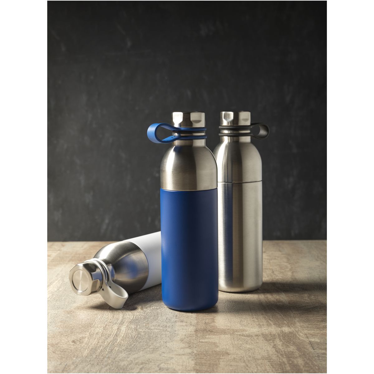 RVS-thermosflessen 590 ml met koper-vacuümisolatie en siliconen greep