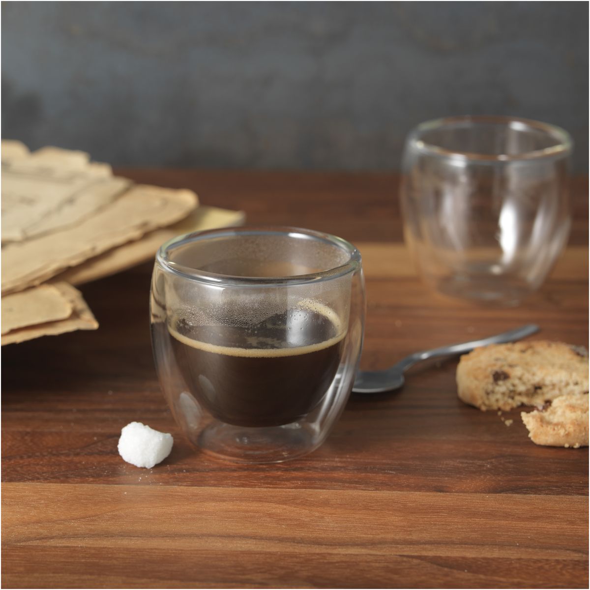Sets van 2 dubbelwandige espressoglazen 70 ml