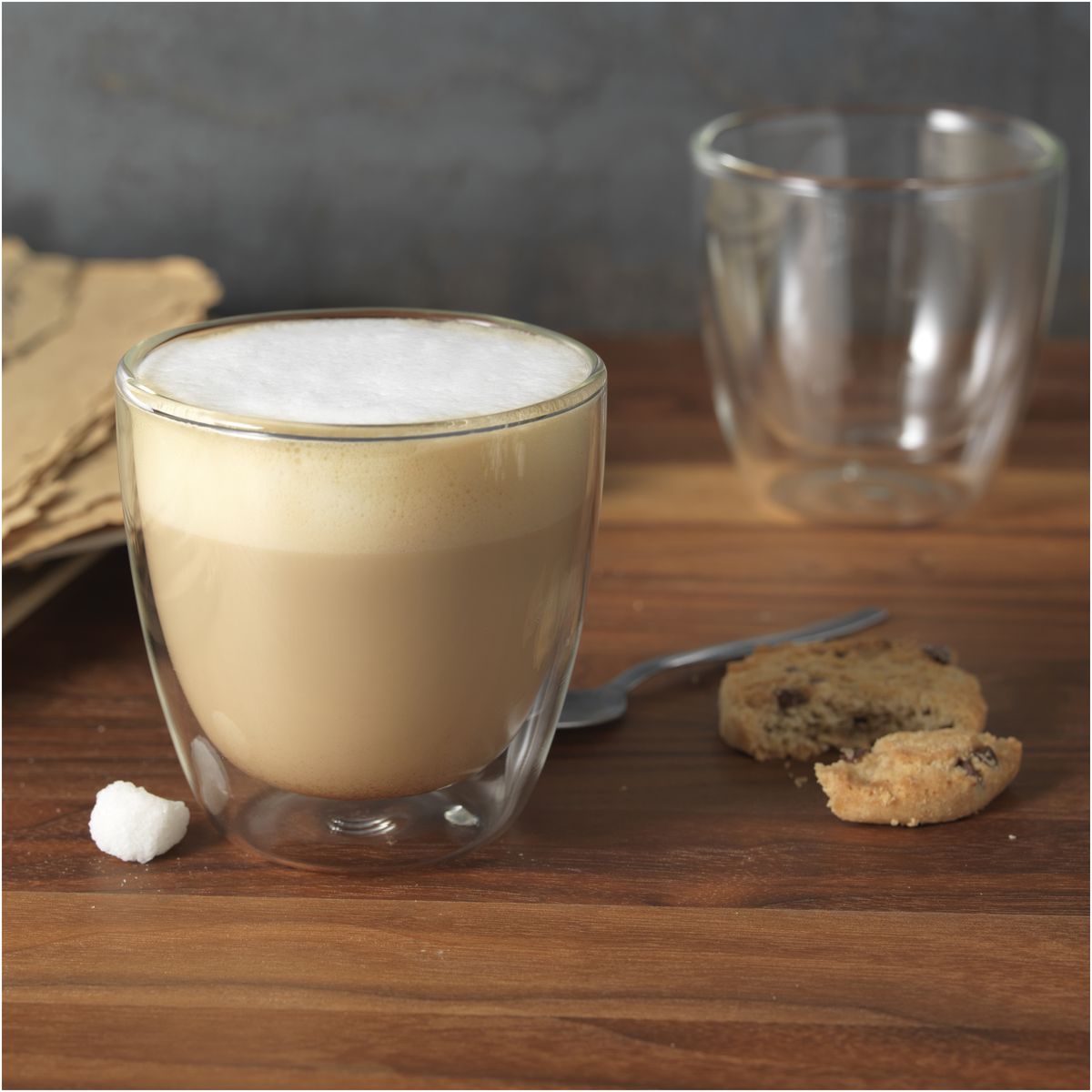Sets van 2 dubbelwandige glazen koffiemokken 200 ml