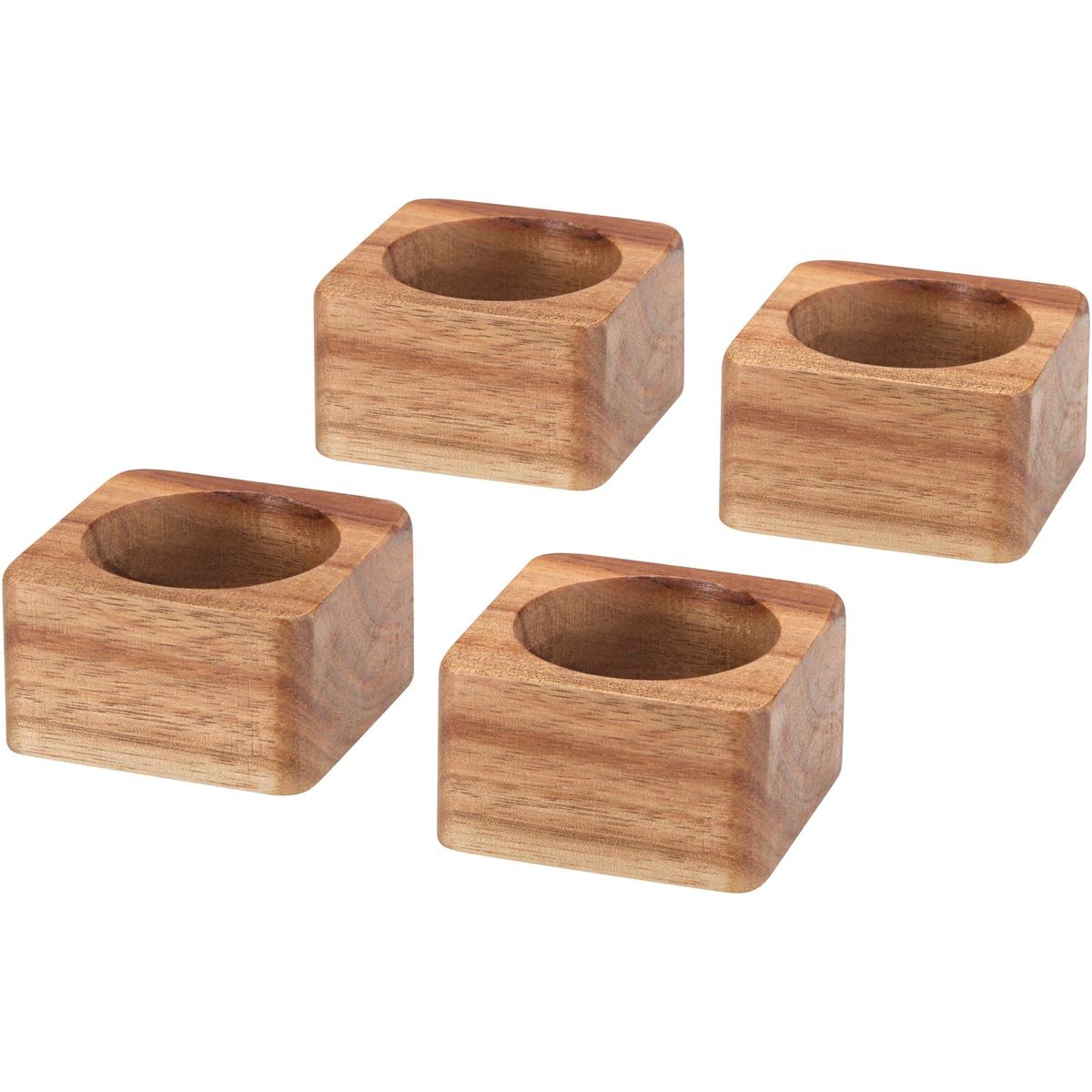 Sets van 4 acaciahouten servetringen
