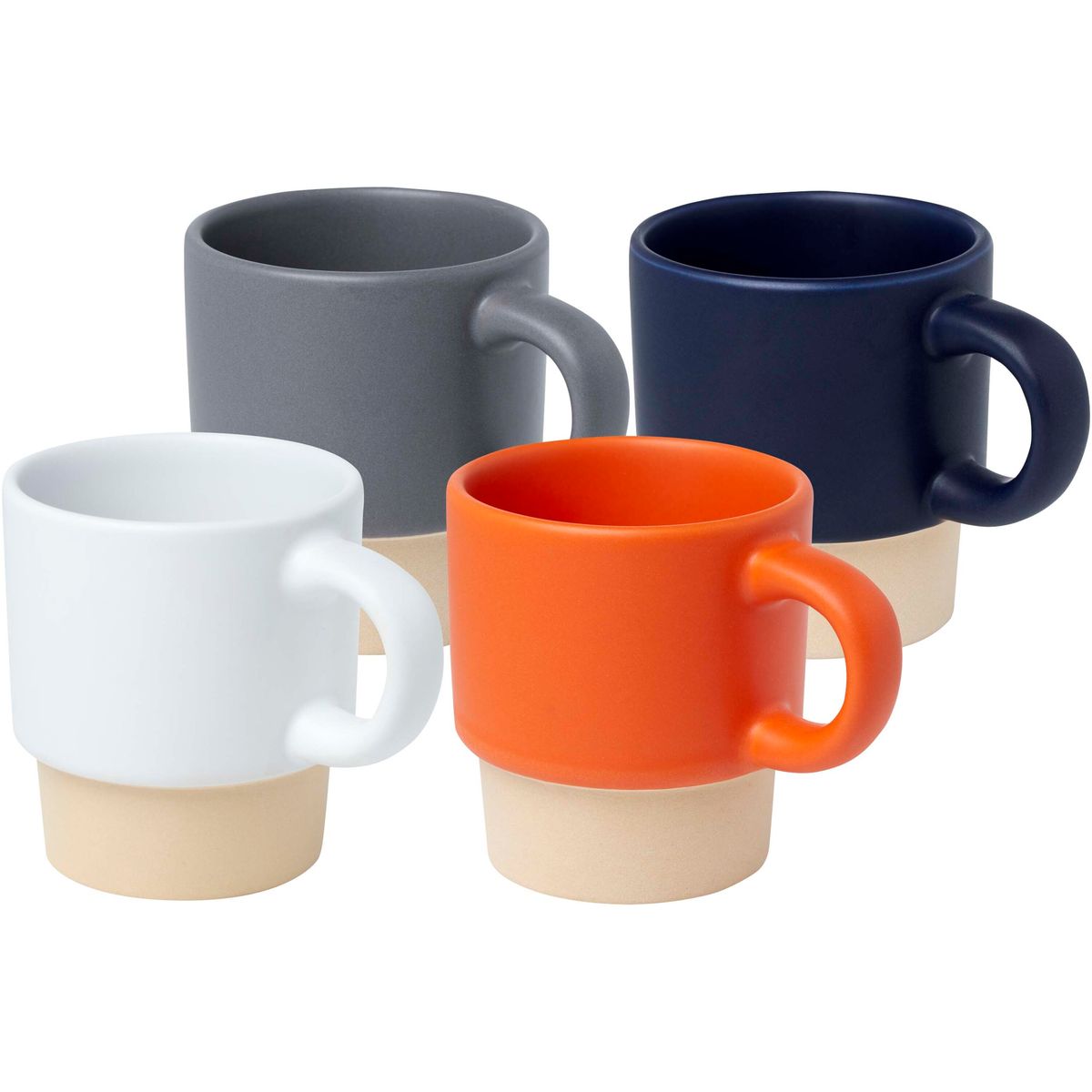 Stapelbare keramische espressokopjes 130 ml met matte afwerking