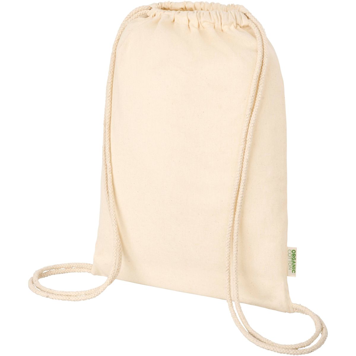 Tassen met trekkoord van biologisch katoen, 100 g/m², 5 liter