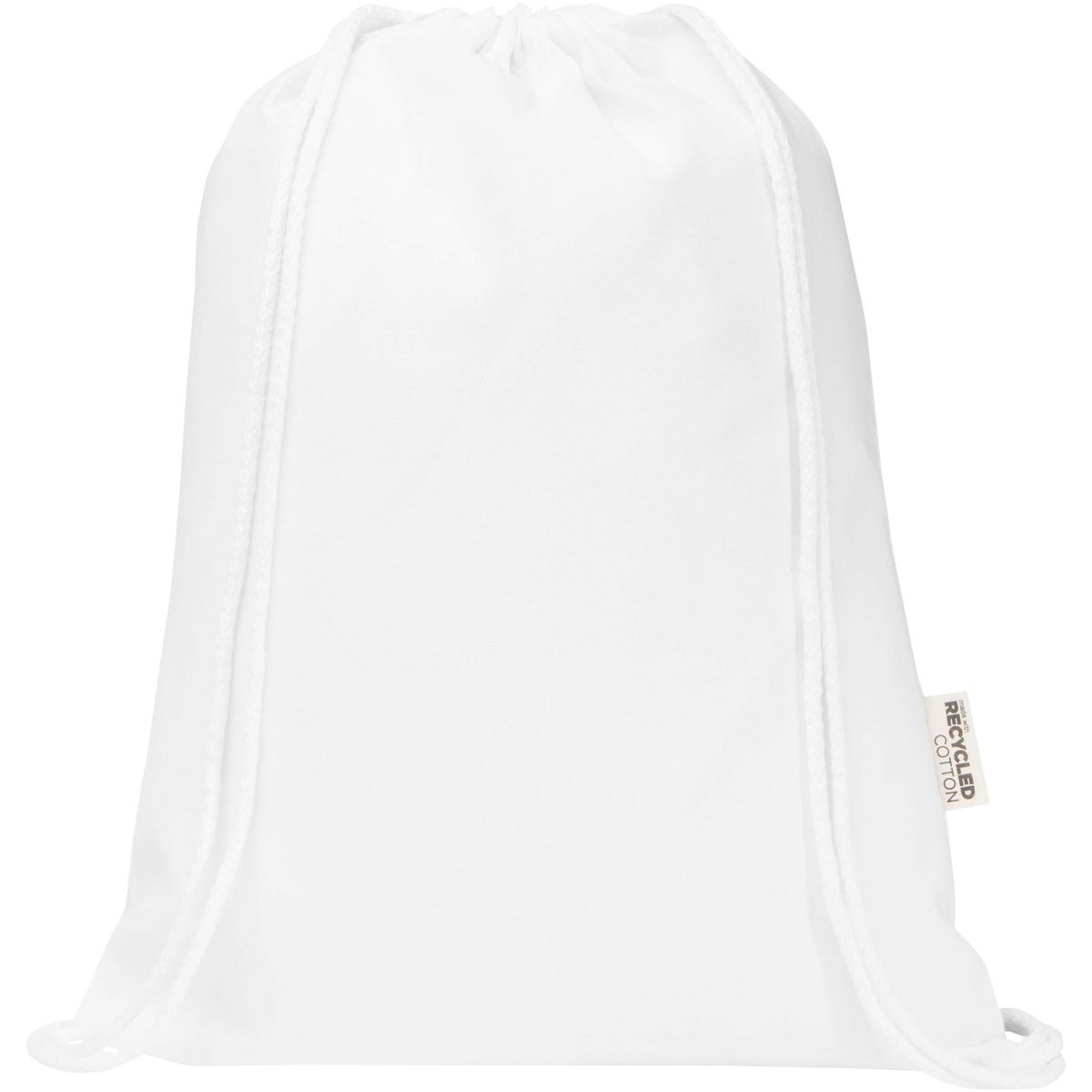 Tassen met trekkoord van gerecycled katoen en polyester, 140 g/m²