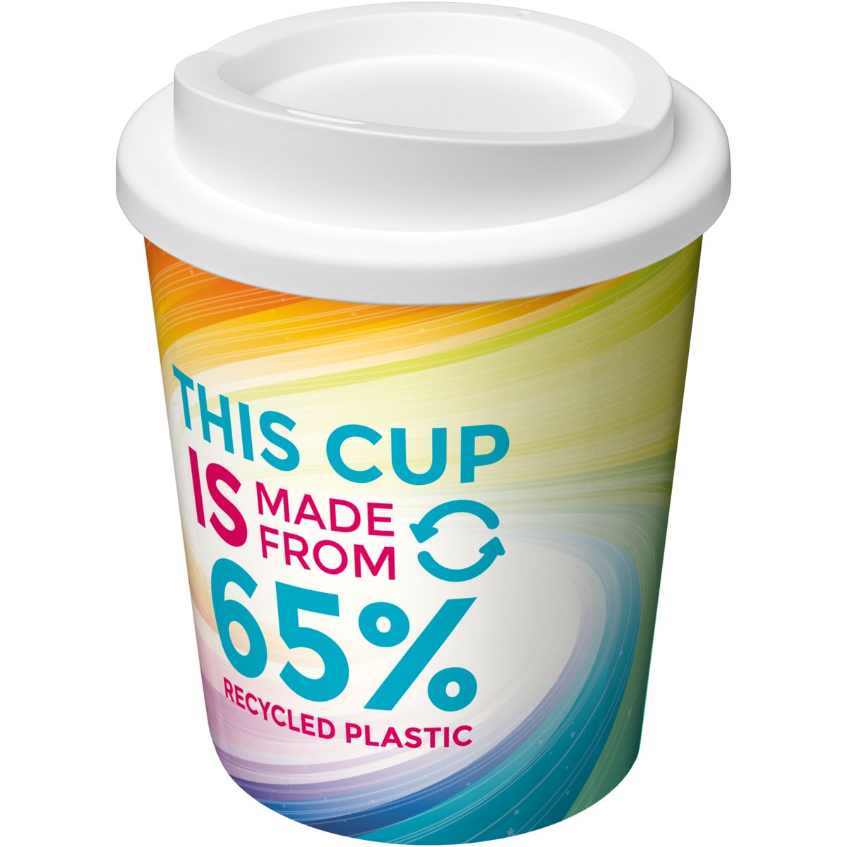 Thermosbekers 250 ml met ingegoten kleurenontwerp, 65% gerecycled
