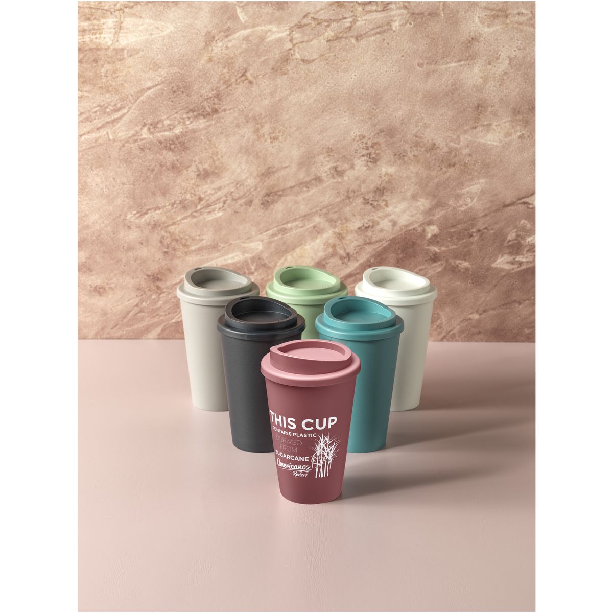 Thermosbekers 350 ml met 25% suikerrietplastic