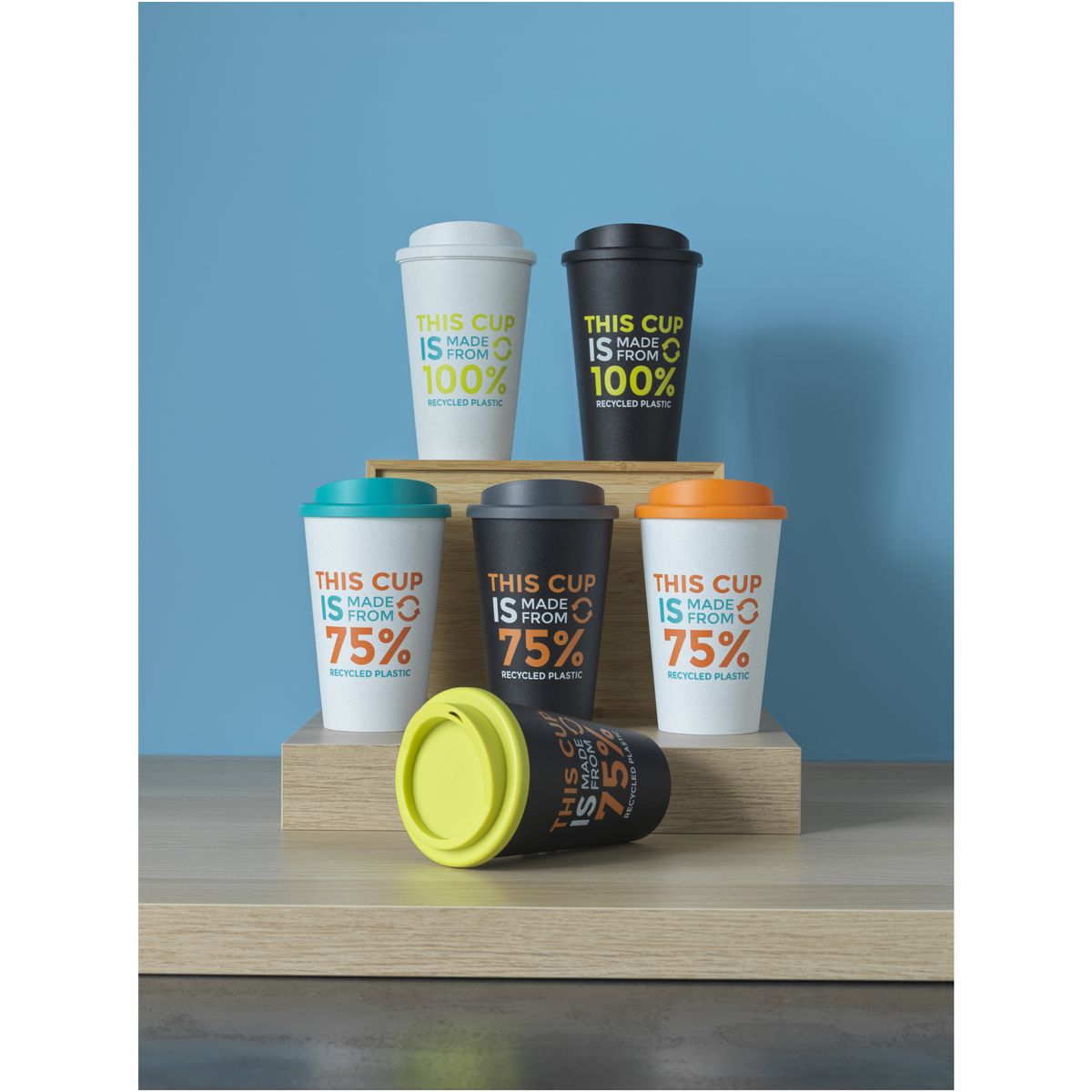 Thermosbekers 350 ml van 75% gerecycled kunststof