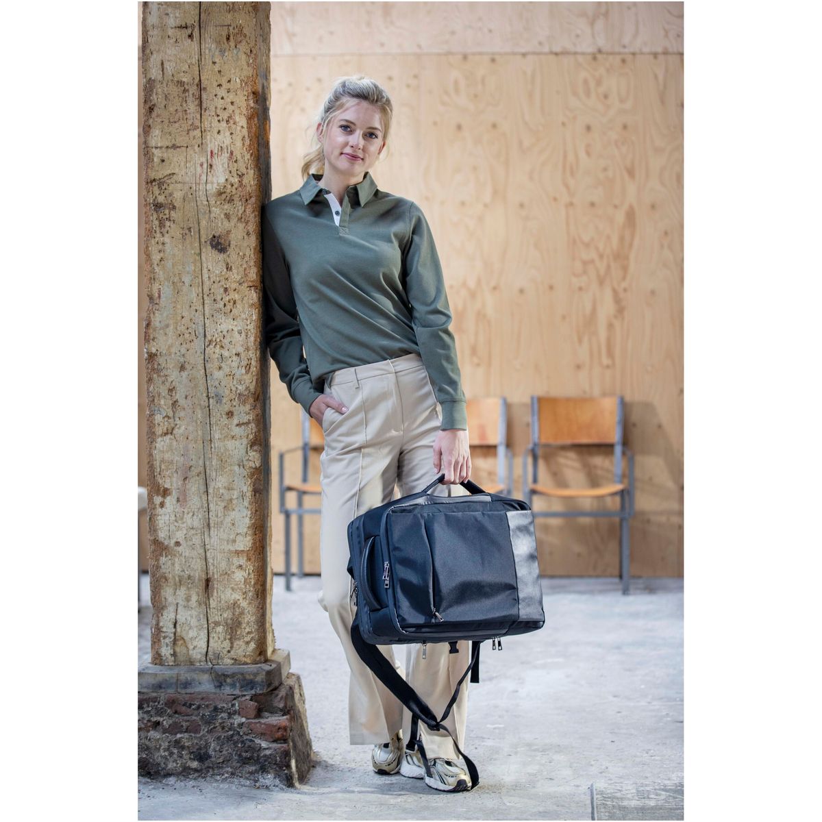 Uitbreidbare gerecyclede laptoprugzakken 17 inch, 35 liter