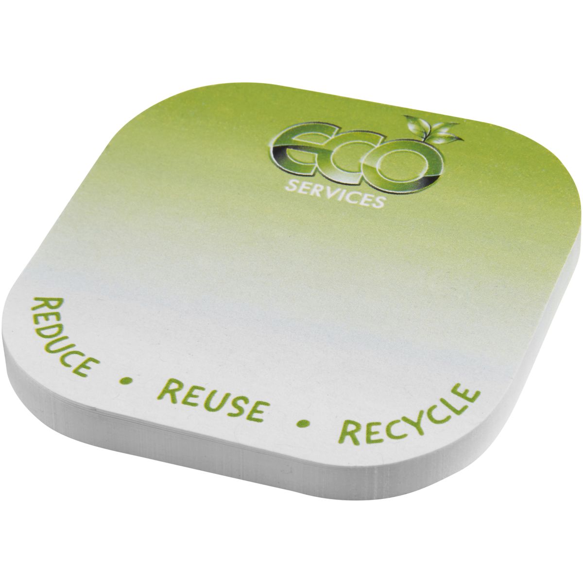 Vierkante gerecyclede sticky notes met afgeronde hoeken, 50 vellen