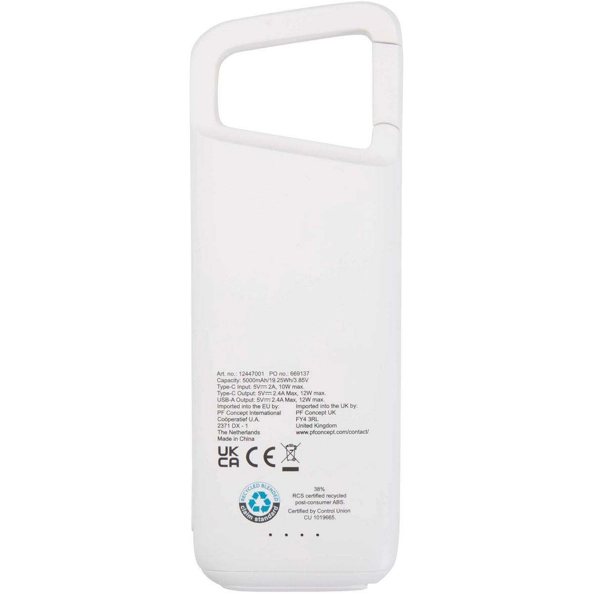 Waterbestendige powerbanks 5000 mAh met karabijnhaak