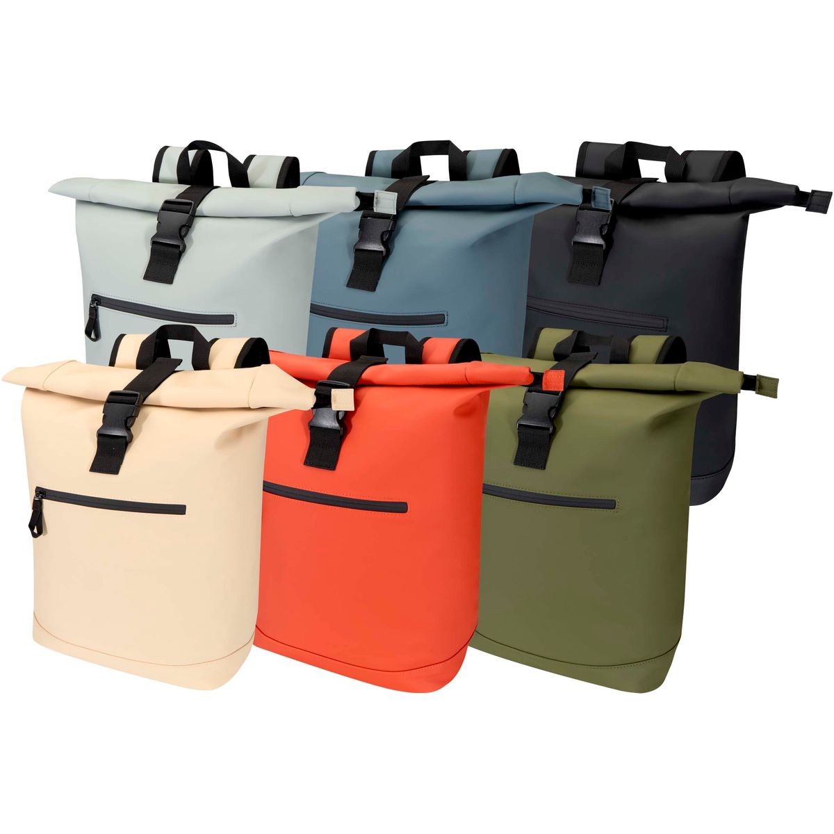 Waterbestendige rolltoprugzakken van gerecycled kunstleer, 18 liter