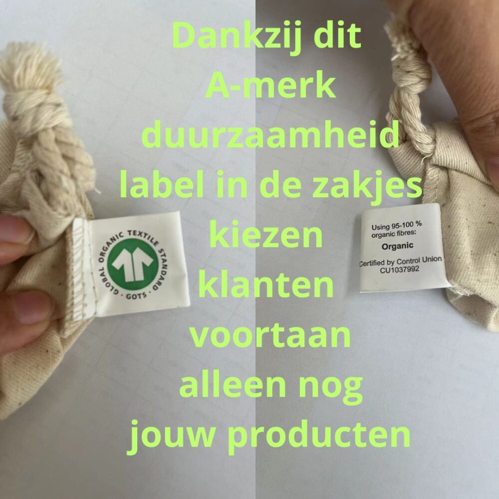 Katoenen zakjes met GOTS label