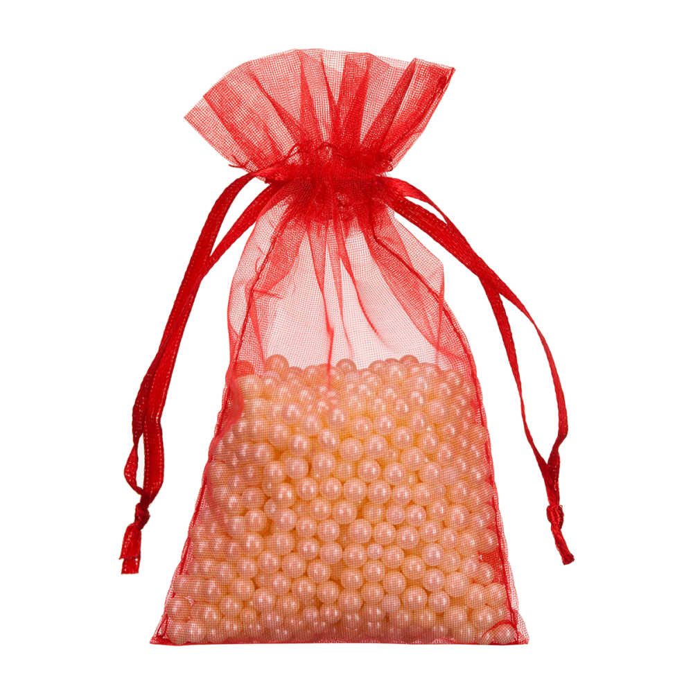organza 7x12cm rood